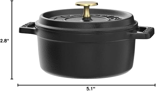 Miniatura 8 de Staub Mini cocotte redondo de hierro fundido de 025 cuartos - negro mate fabricado en Francia