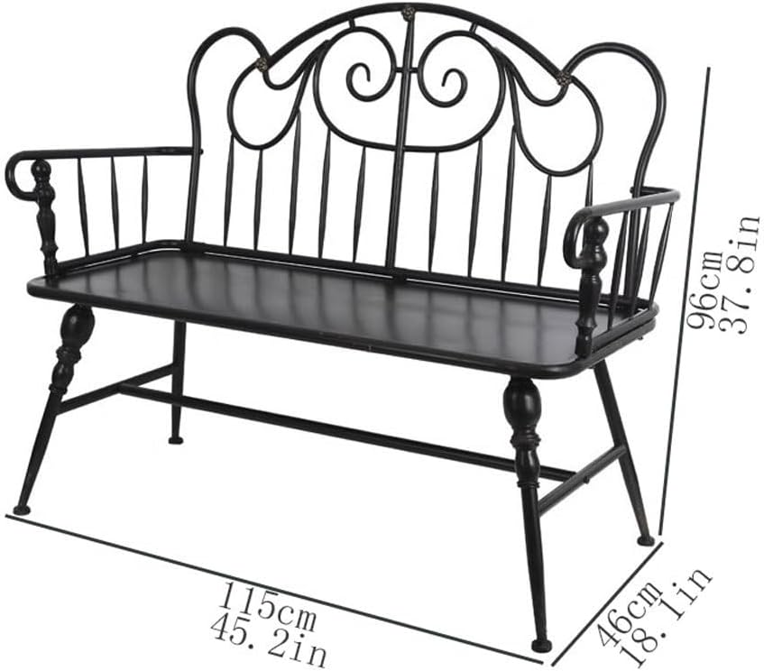 Outdoor Garden Bench Outdoor Garden Bench, Vintage Iron with Backrest Patio Seat, for Balcony Indoor Terrace Leisure Bench Park Bench