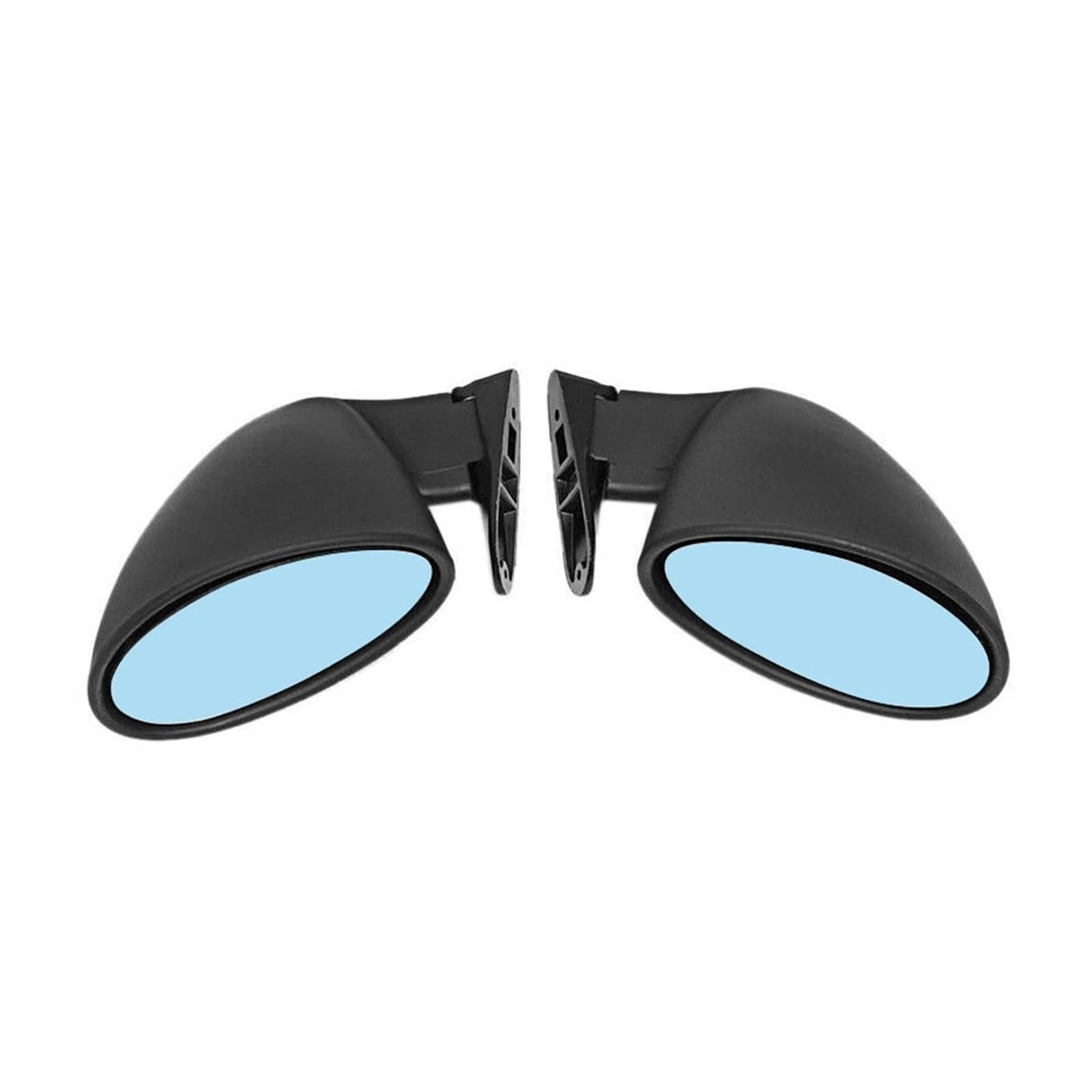 Racing Mirrors Classic Style Rearview Custom Compatible for Pair California Car Door Side Wing(Black and blue lens)