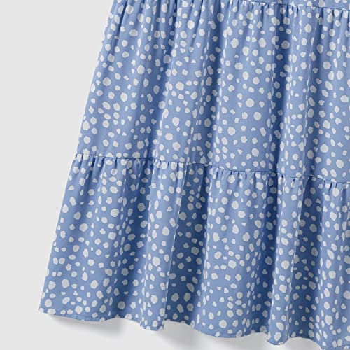 Image of IFFEI Mommy and Me Dresses Summer Casual Boho Matching Outfits Ruffle Puff Sleeve High Waist Midi Beach Maxi Dress
