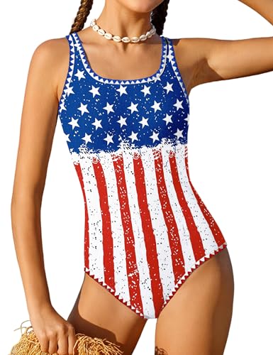 Image of Qaoerde Girls Swimsuit One Piece Swimsuits Solid Color Bathing Suit Colorful Contrast Trim Adjustable Straps Swimwear 9-16Y