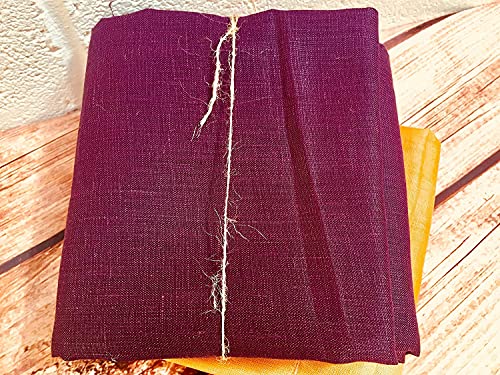 Plain Pure 100% Linen Fabric Linen Material for Dressmaking Curtains, Wedding, Home Decor - 140cm Wide (1 METRE, Purple) - Image 2
