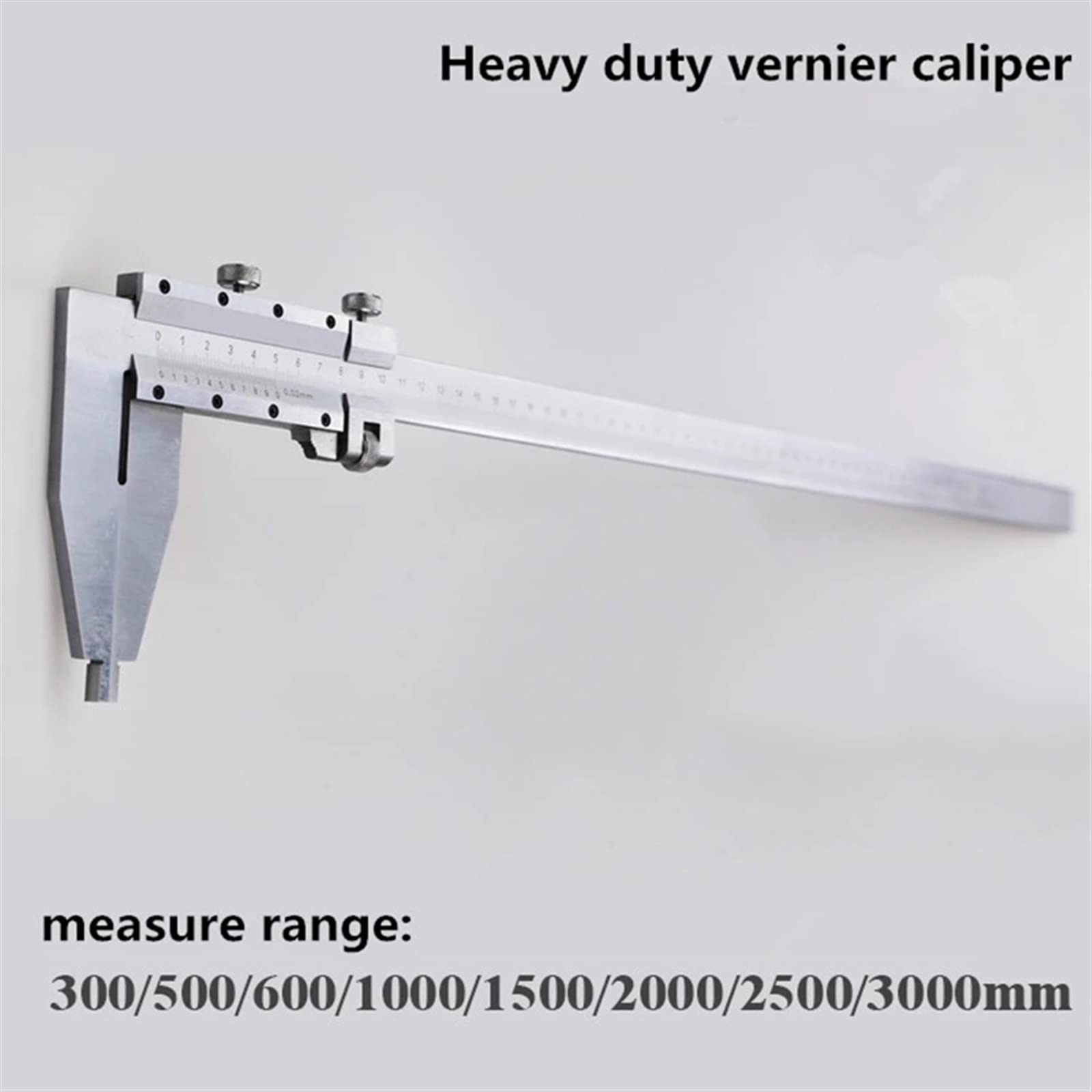 0–1000 mm robuster Messschieber mit Spitzenbacken ohne Oberbacken, hergestellt aus Lineal