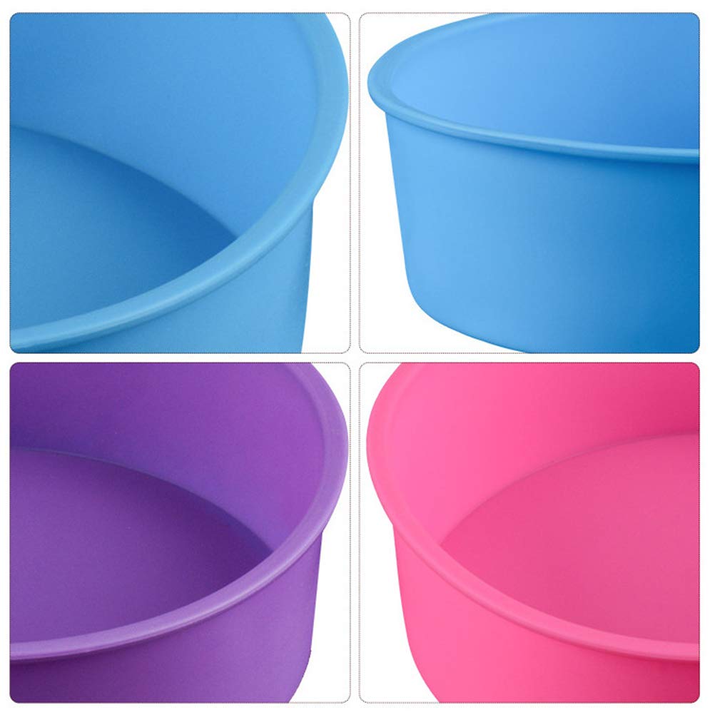 DOITOOL 3piezas Molde De Silicona Para Pasteles Moldes Redondos De Silicona Para Hornear Cupcakes Para Repostería De Color Aleatorio