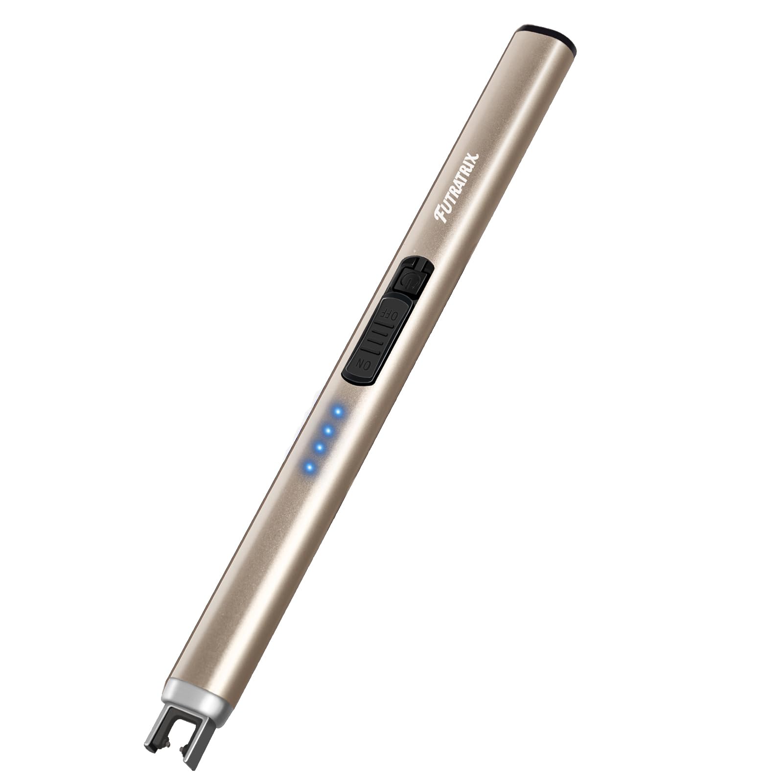 Electric Candle Lighters Arc Windproof Flameless USB Rechargeable Lighter for Cooking BBQs Fireworks Champagne Gold
