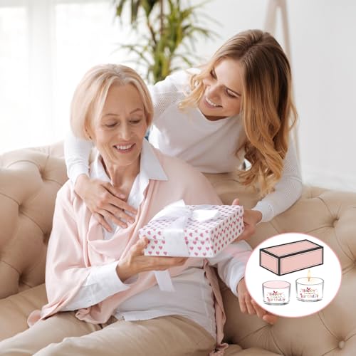 LUCKYJY 2 Stück Geburtstagskerzen,Happy Birthday Kerze Kerzen Geburtstag Duftkerzen Im Glas für Frauen Mama Mütter Beste Freundin Schwester Oma Paare Personalisierte (Nebeliger Morgen& Rose)