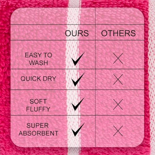 Image of Casa Copenhagen - Egyptian Cotton Ecstatic 6 Pcs Face Towel (30 X 30 cm) Colour : Pink