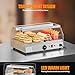 ROVSUN Food Warmer Pizza Warmer Countertop, Food Warmer Display Pretzel Warmer with LED Lighting Front and Rear Doors, Electric Catering Hot Box Acrylic for Buffet Restaurant Cafe