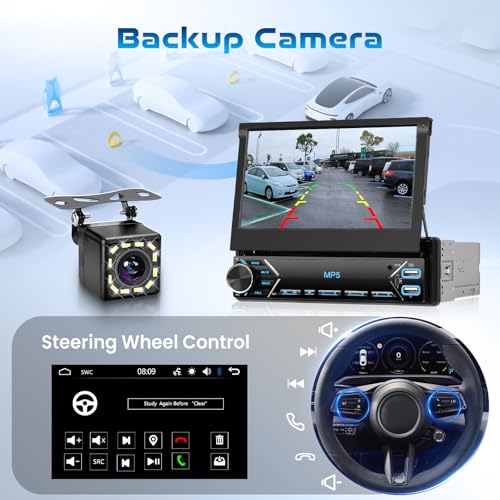 Driauto Single Din Flip Out Car Stereo 7 Inch - Image 6