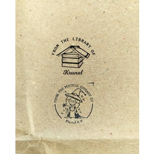 Image of Kunya Personalised Book Stamp with Your Name(3.5 cm Dia), customised for Stamping Books for Readers, Great Gift for booklovers, Kids, Teachers (My Home)