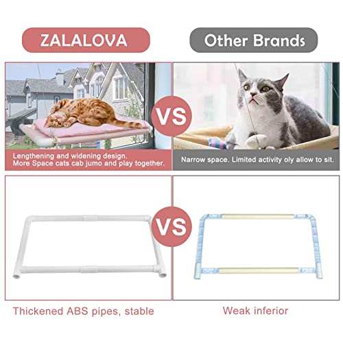 image for ZALALOVA Cat Window Perch, Pink Cat Hammock Window Seat Free Fleece Bl