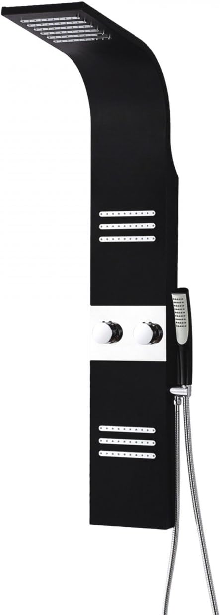 GAJO Shower Panel Rain Shower Column Jet Faucet Tower Design Bathroom Made of Aluminum Passion in Black