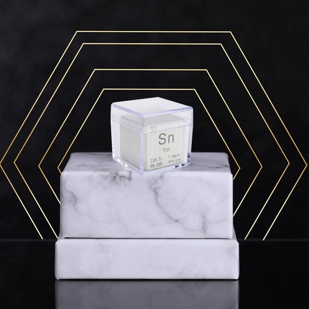 Zinnquadrat Aus Reinem Metall mit Hoher Dichte, Lasergraviertes Quadrat für Labormaterial der Elements Collection (, 1)