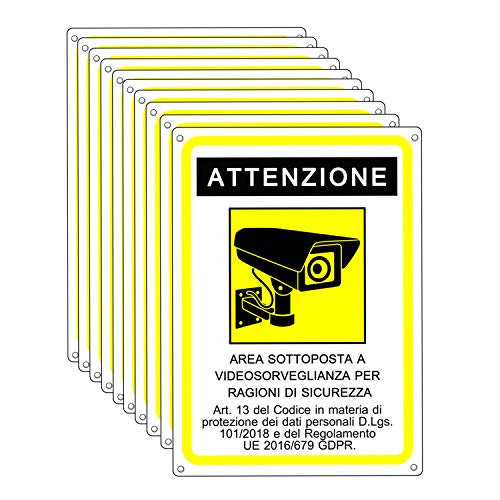 cartello area videosorvegliata adesivo - GDPR 2020 - Adesivi videosorveglianza p