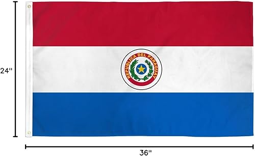 Miniatura 3 de Bandera de Paraguay de 2 x 3, bandera de país sudamericano, banderín de 24 x 36 pulgadas