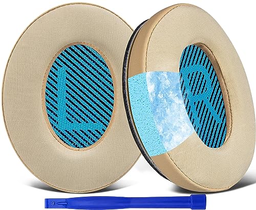 SoloWIT Cooling-Gel Earpads Cushions for Bose Headphones Replacement Ear Pads for Bose QuietComfort 15 QC15 QC25 QC2 QC35/Ae2 Ae2i Ae2w/SoundTrue & SoundLink Around-Ear & Around-Ear II (Beige)