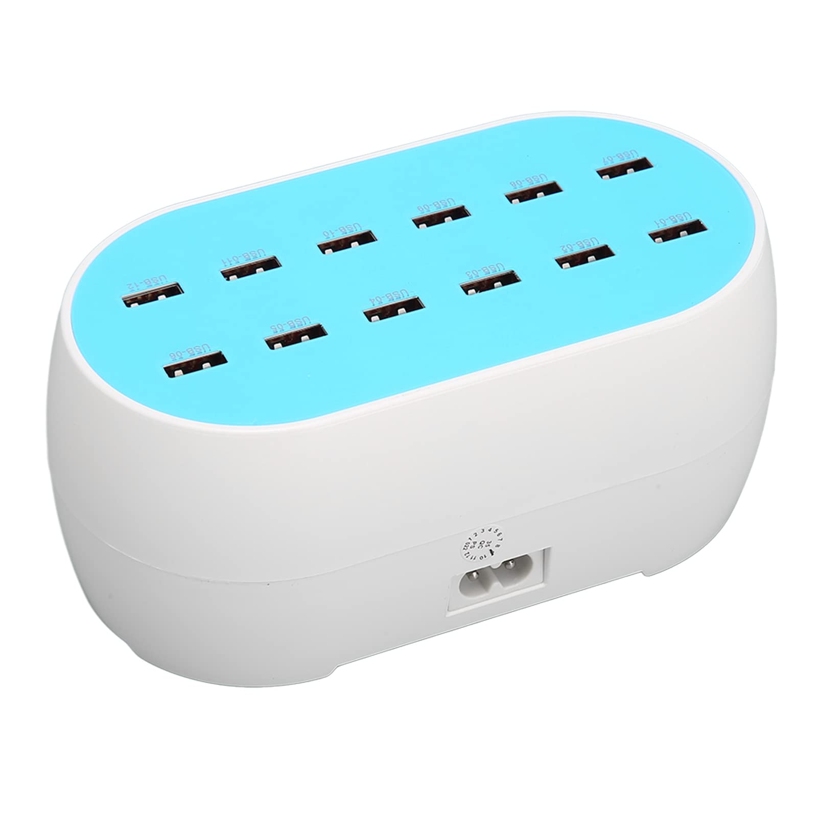 Caricabatterie USB, 120 W 12 Porte Controllo Corrente Stabile in Tempo Reale Carica Rapida 100‑240 V Stazione di Ricarica USB per Telefono per Casa (Spina UE)