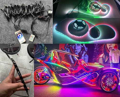 Bluetooth Remote 14PCS 4FT Tinted Smoked Black Out PCB RGB Dream Color Chaser Chasing Adressable Light Strips for Polaris Slingshot Ryder Spyder 2025