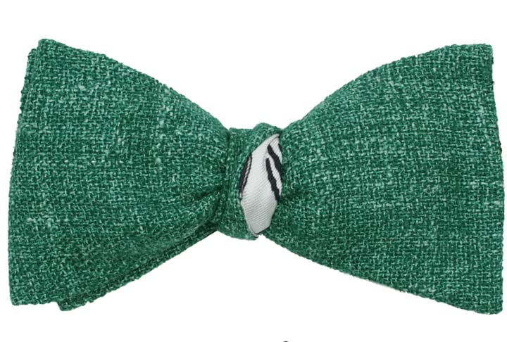 Papillon à nouer en soie et coton réversible vert blanc gris taille unique homme