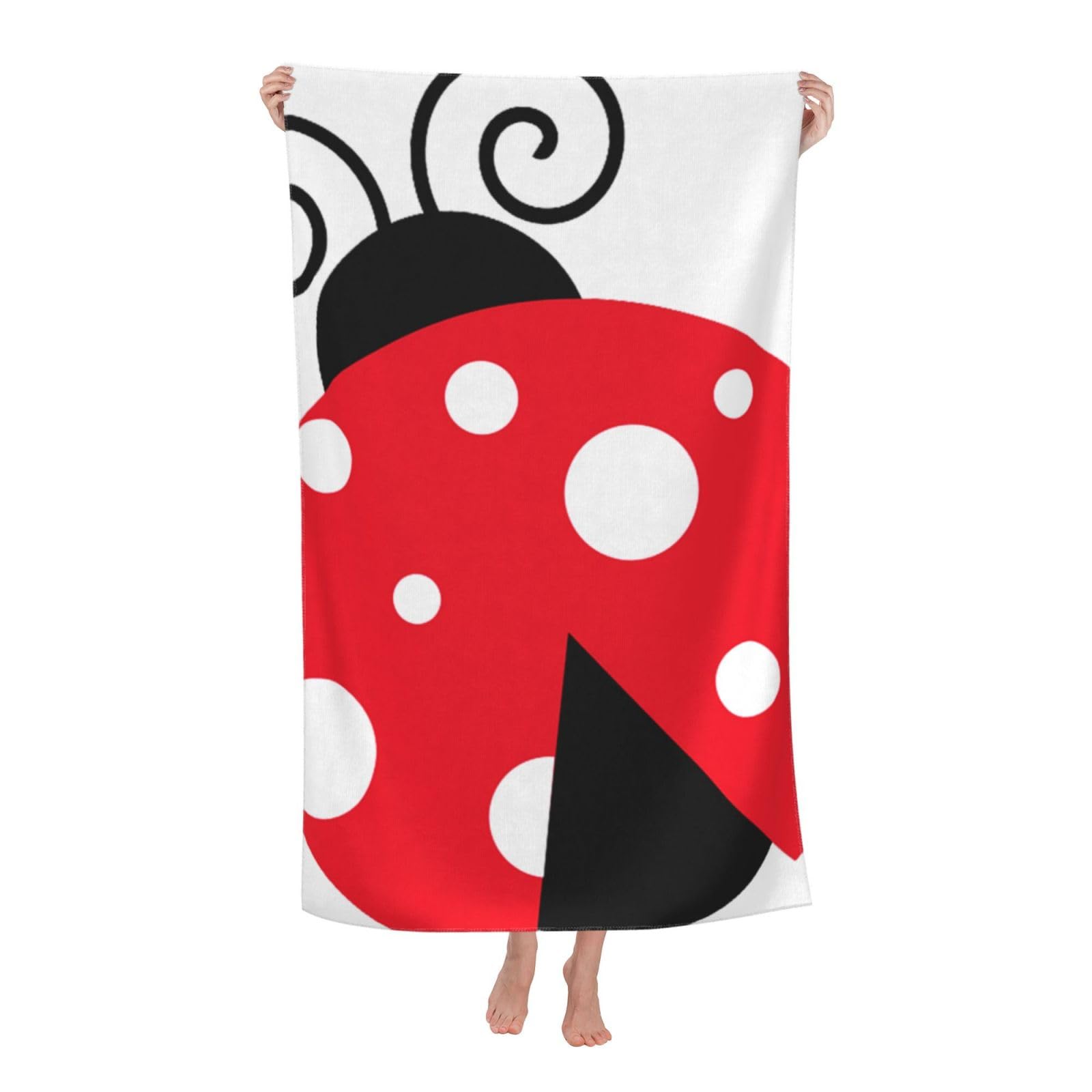 LSRCPD Beach Towel Ladybug Microfiber Beach Towels Blanket Oversized Tropical Big Extra Large XL Pool Towels Quick Dry Sandproof for Women Girls Kids
