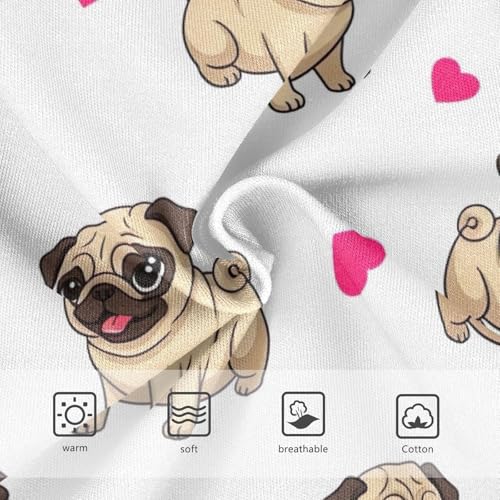 Pugs Playful White Kids Underwear Girls, Toddler Girl Briefs, Girls Underwear Cotton, 2–8 Years3