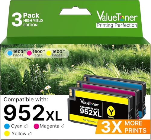 Image of 952XL Ink Cartridges Combo Pack High Yield for HP 952 XL Replacement 3-Pack | Works for OfficeJet Pro 8720 7740 8740 7720 8715 8702 Printer