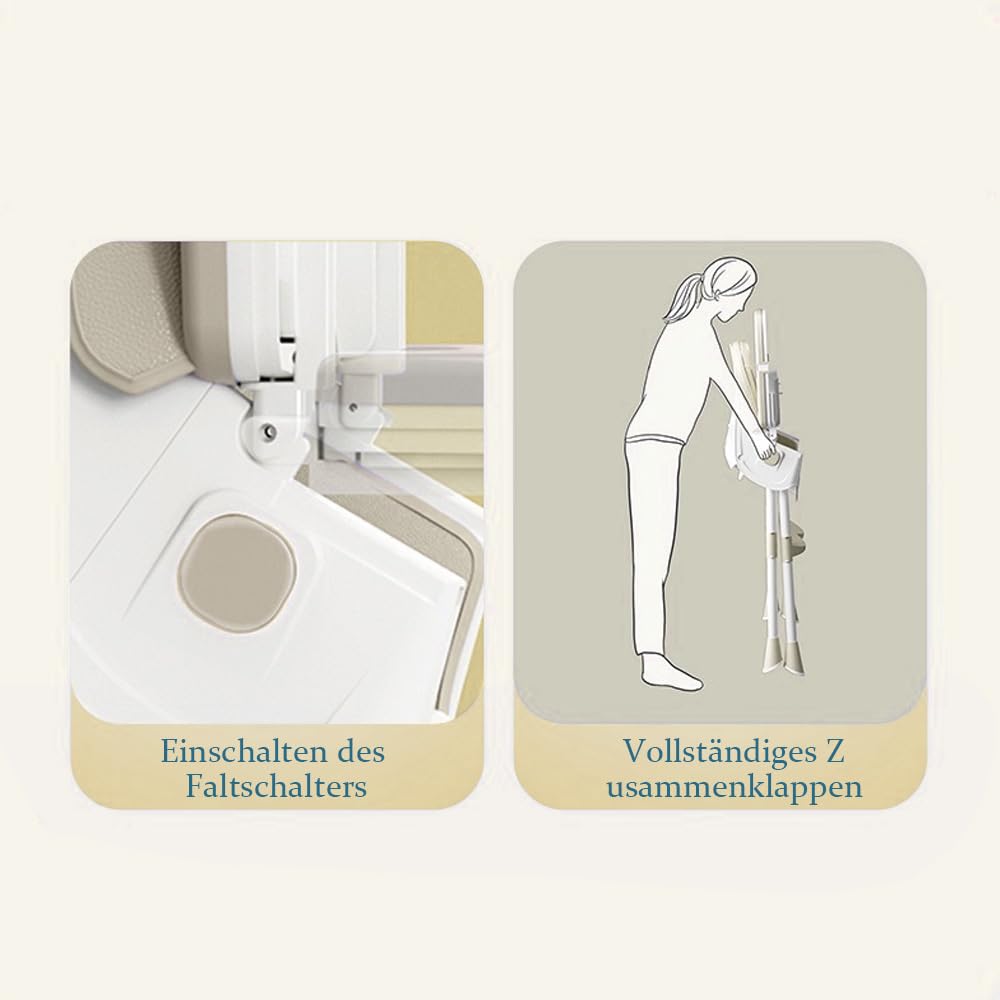 Supfine Chaise haute pour bébé 3 en 1, réglable avec ceinture de sécurité à 5 points, planche à manger amovible, hauteur réglable 87 cm, pliable, pour bébés et tout-petits (beige, 3 en 1)
