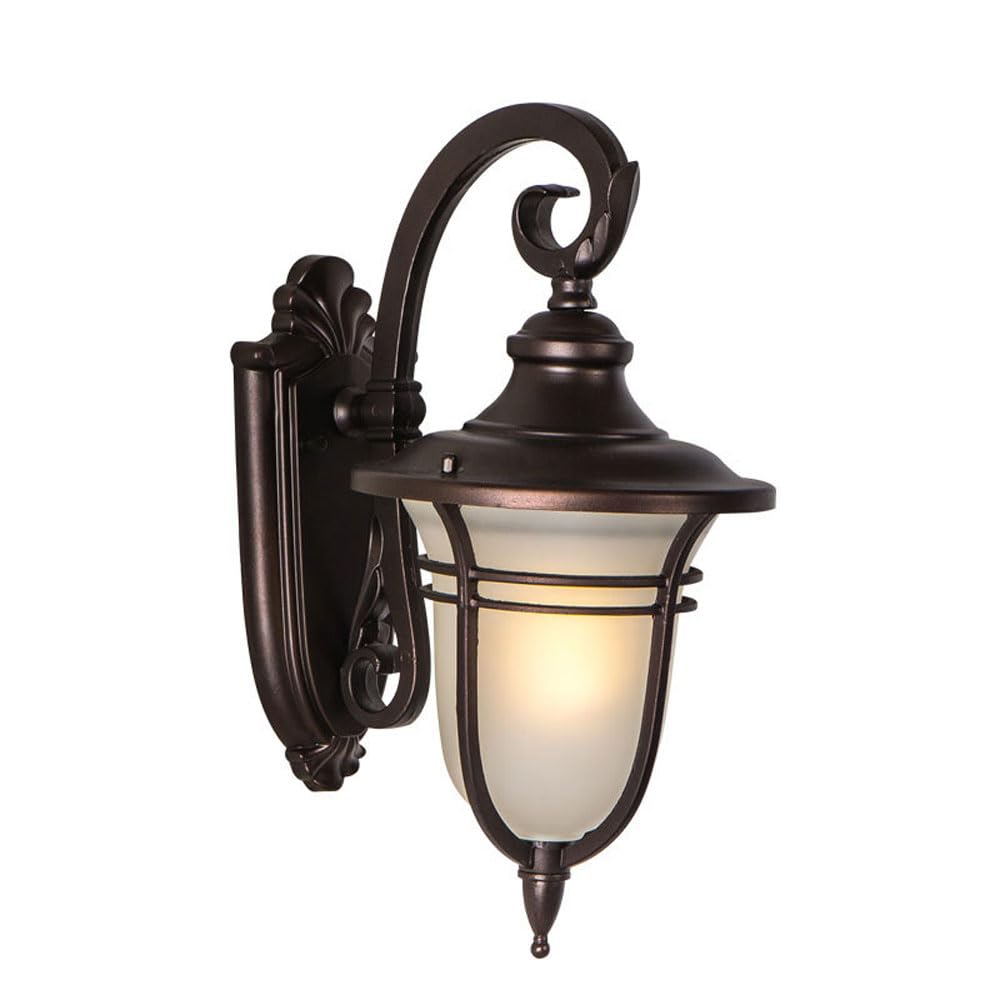 OZBMA E27 Die-Aluminum Wall Light Outdoor Sconce with Glass Shade Ip65 Waterproof Lanterns European Simple Garden Aisle Lighting/23 * 28 45Cm