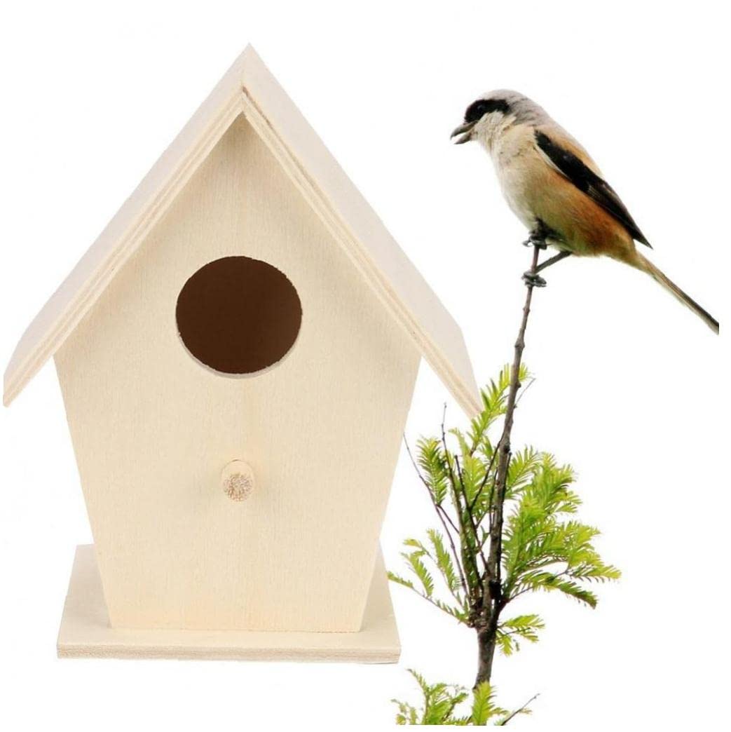 Casiler Style1 Bird Nesting Box House Natural Wood Hanging Nest Box Home Birds House For Garden Outdoors Tree Balcony