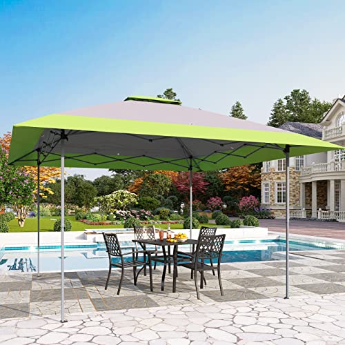 Phi Villa Easy Set-Up 13X13 Pop Up Canopy Gazebo Outdoor Tent Portable 169 Sq.ft Sun Shade, Green #TOP6
