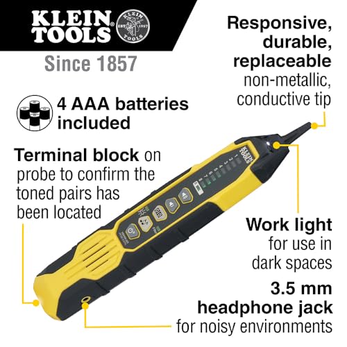 Klein Tools 80179 Scout Pro Max VDV Tester Set, Network Cable Tester with Remote and Digital Tracing Probe for Coax, Phone, and RJ Connectors