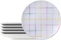 Kit Prato Sobremesa Tramontina Sweet Color em Porcelana Decorada 19 cm 06 Peças