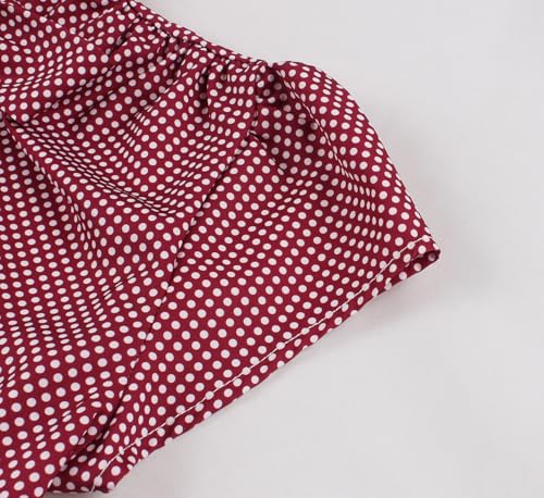 Wellwits Women's Bow Tie Neck Polka Dots Vintage Shirt Dress4