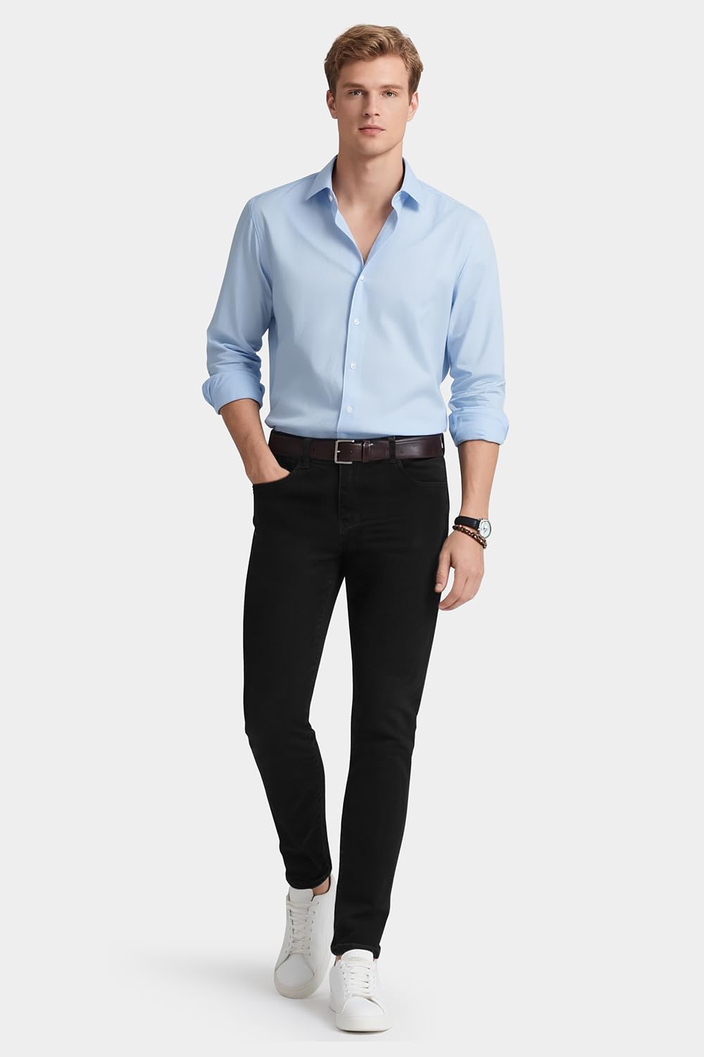 GINGTTO Jeans Homme Pantalon Skinny Élastique Slim Fit Extensible Tapered Denim Pants
