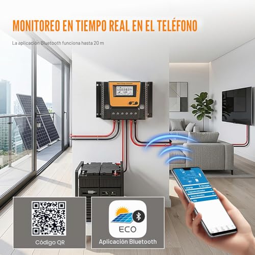 Miniatura 2 de 80a Controlador De Carga Solar 12v 24v 36v 48v Automático, 80a Regulador De Carga Solar Con 4 Puertos Usb, Apto Para Max 4160w Paneles Solares Para 12v 24v 36v 48v Baterías De Plomo Ácido Y Litio Etc