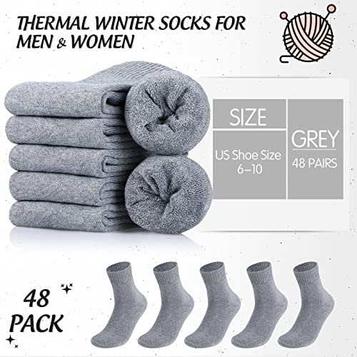 48 Pairs Thermal Warm Thick Winter Socks Bulk Heated Insulated Cold Hiking Boot Socks for Cold Weather4