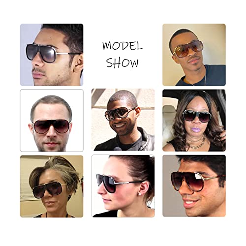 Hanj Retro Sunglasses Womens Mens Classic Aviator Frame 70s Vintage Disco Glasses3