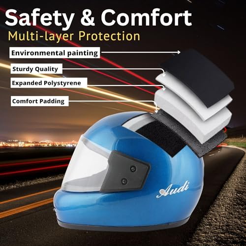 Image of Sage Square Audi Full Face Clear Visor Helmet | ISI Certified | High Standard Safety | Extra Comfort & Stylish