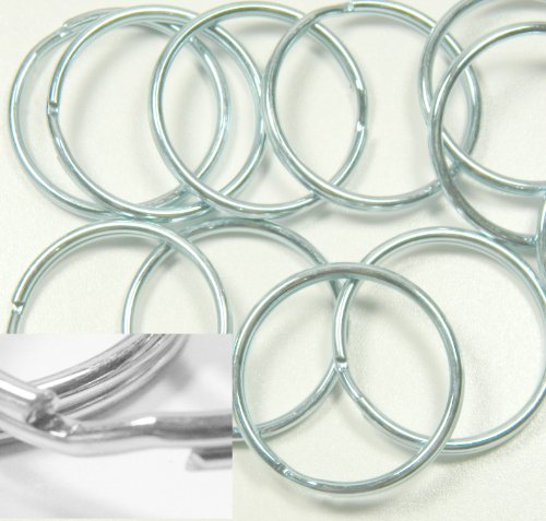 24 Rings 1-1/2 Inch Split Key Ring Connector Keychain Zinc Plated Spring Steel Made in The USA