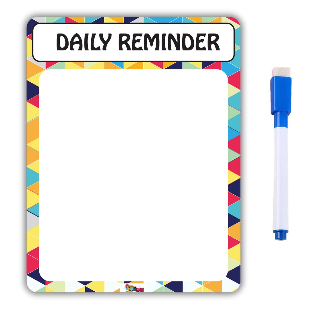 Fridge Magnetic Memo- Daily Reminder Fridge Memo Flexible White Board Sheet- Daily Planner with Marker (Rewritable Dry Erase)