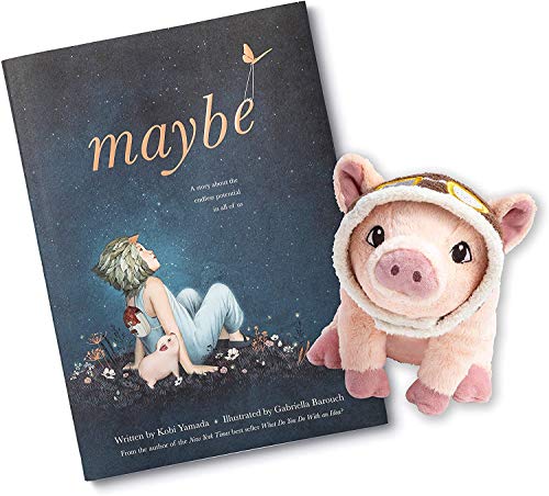 Flying Pig Companion and Book Maybe by Kobi Yamada ( Author ), Gabriella Barouch ( Illustrator ) an Empowering Gift Set Bag for All Ages