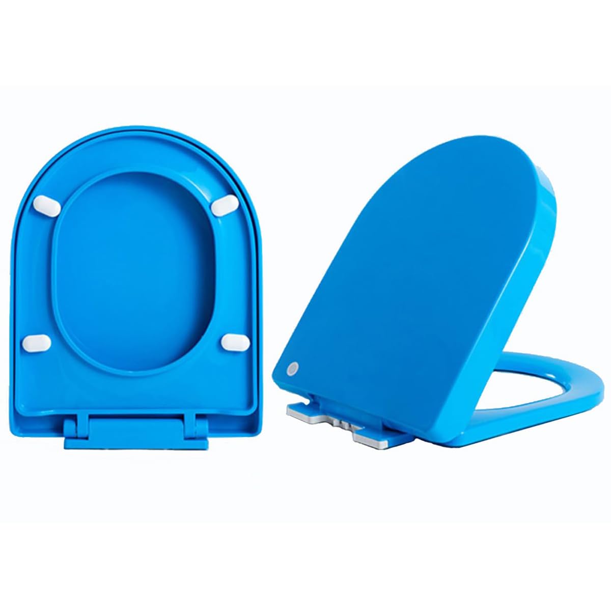 Ldhsjh Blue U Shaped Toilet Seat 18.114.2 Soft Close Quick Release, Pp Material Fixed Easy Clean, Load 330 Lbs, Toilet, Seat, Soft, Close, Quick, Release, Shaped