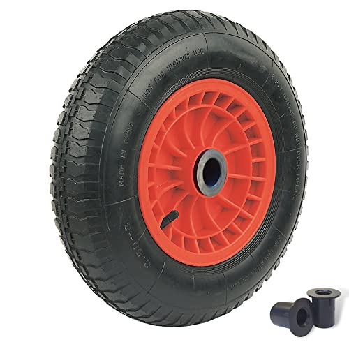 Select Hardware 14' 350mm Pneumatic Wheel with 25mm Bore & 13mm Optional Reducer for Wheelbarrow,...