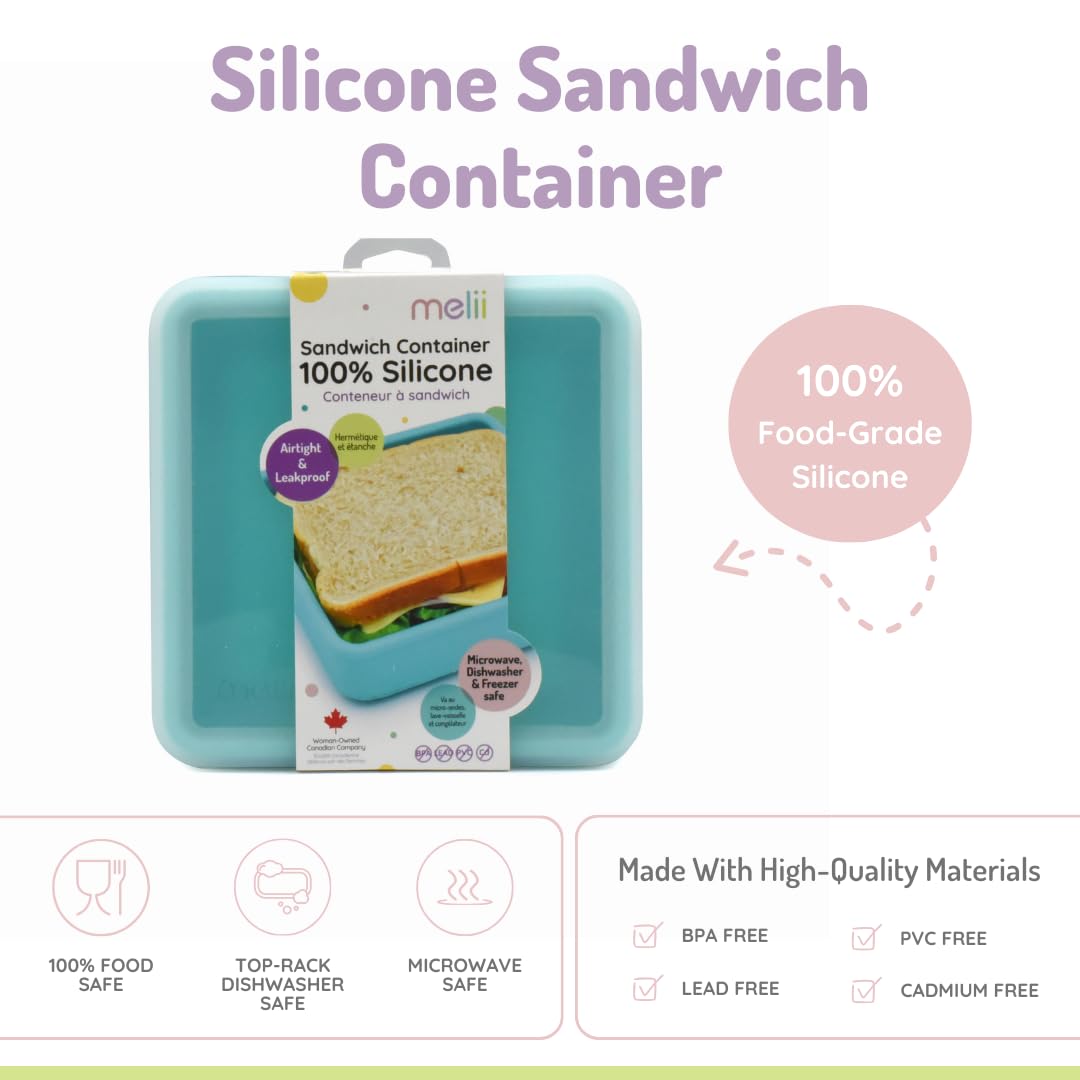 Melii Bento-Box Aus 100% Silikon – 700 Ml, Mit 2 Herausnehmbaren Fächern – BPA-frei & Spülmaschinengeeignet