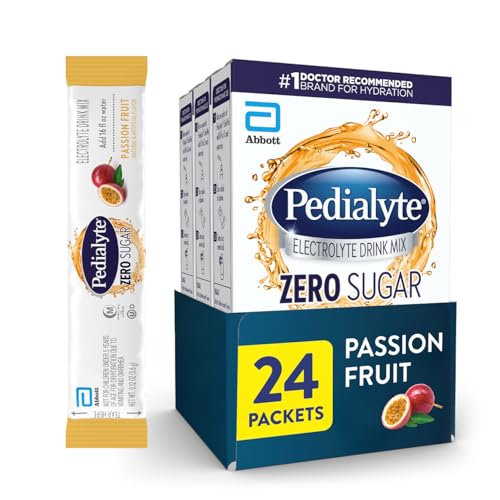 Pedialyte Zero Sugar Electrolyte Powder Passion Fruit 24 packets