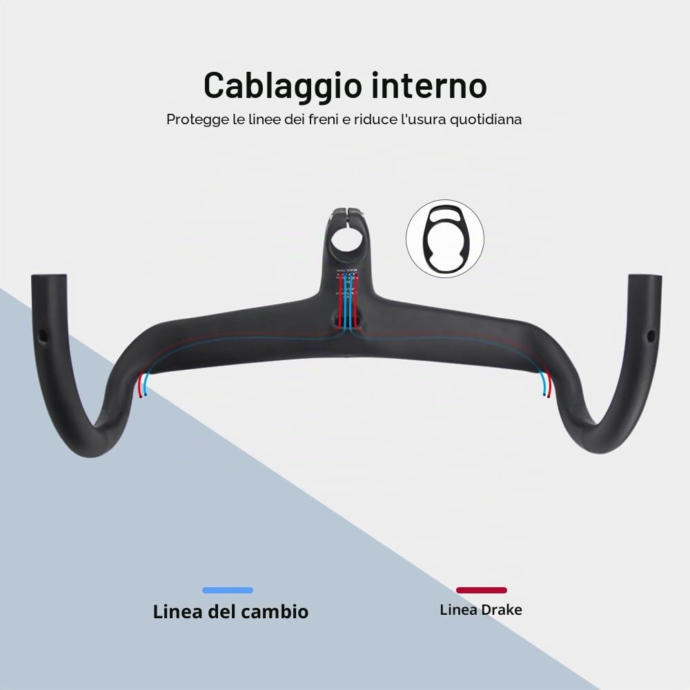 Alfa Pasca manubrio integrato bici da corsa 420 * 90mm manubrio aero 28.6mm
