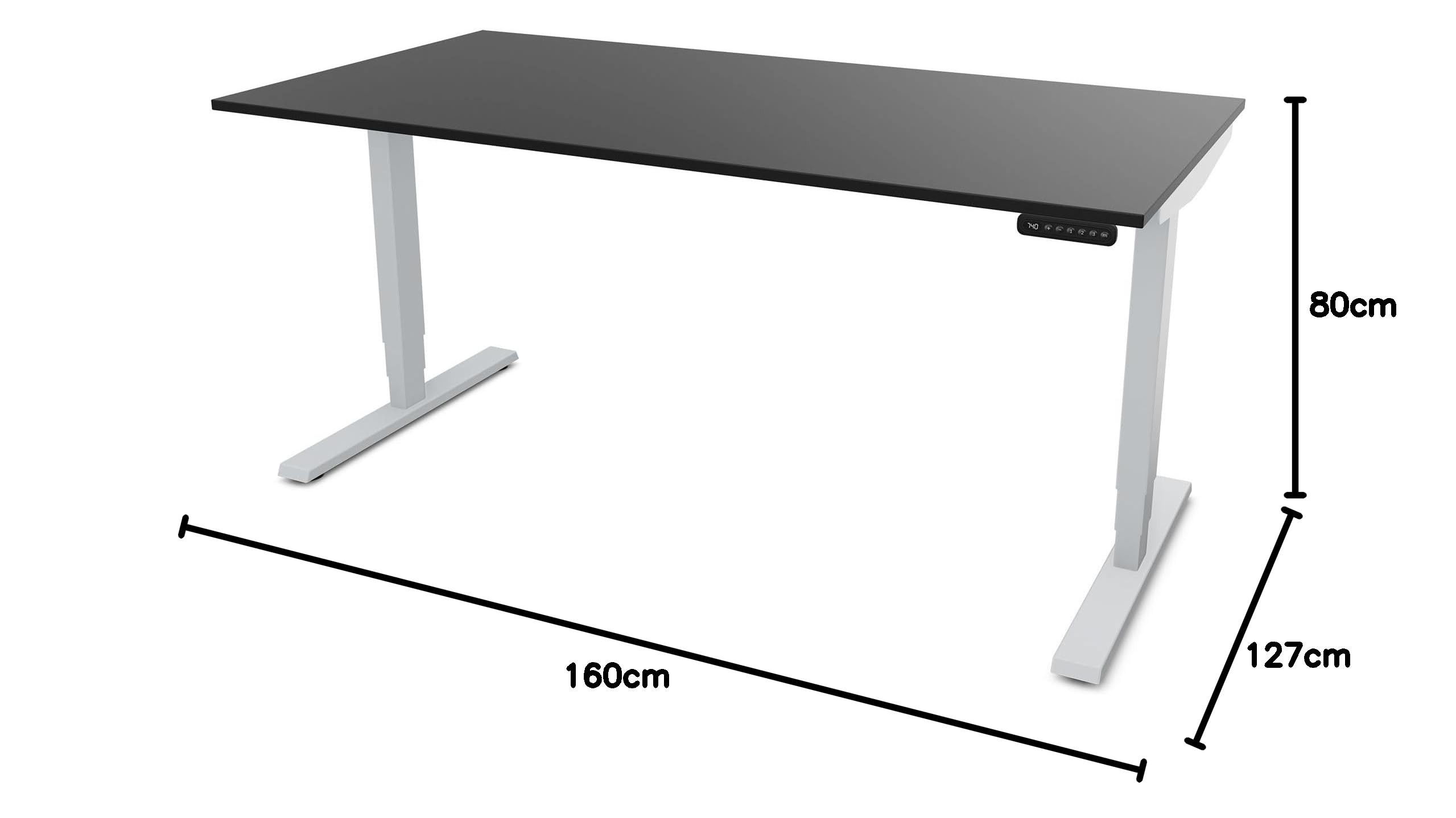 ASSMANN Höhenverstellbarer Schreibtisch elektrisch, 160x80cm, TÜV-geprüft