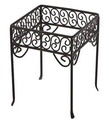 American Metalcraft (PSS77) Single-Shelf Black Square Scroll Contempo Pizza Stand