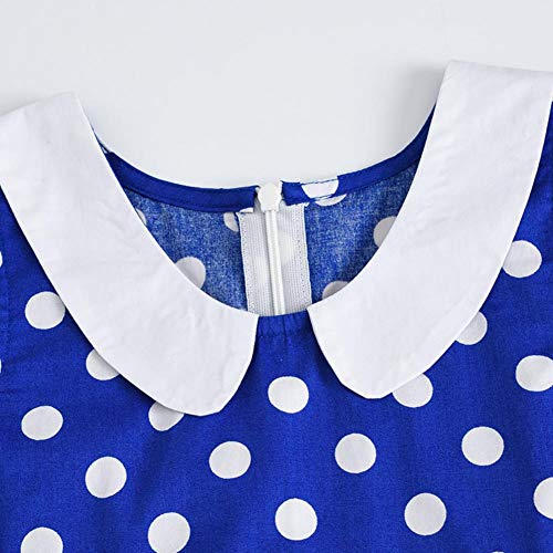 Girls Vintage Polka Dot Party Swing Dresses Kids 50's Retro Rockabilly Casual Wedding Birthday Summer Sleeveless Dress3
