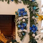 Barton 2X 28 Christmas Teardrop Swag Wreath Ornaments Pre-Lit White LED Garland Battery Powered Front Door Winter Holiday Artificial - Image 5